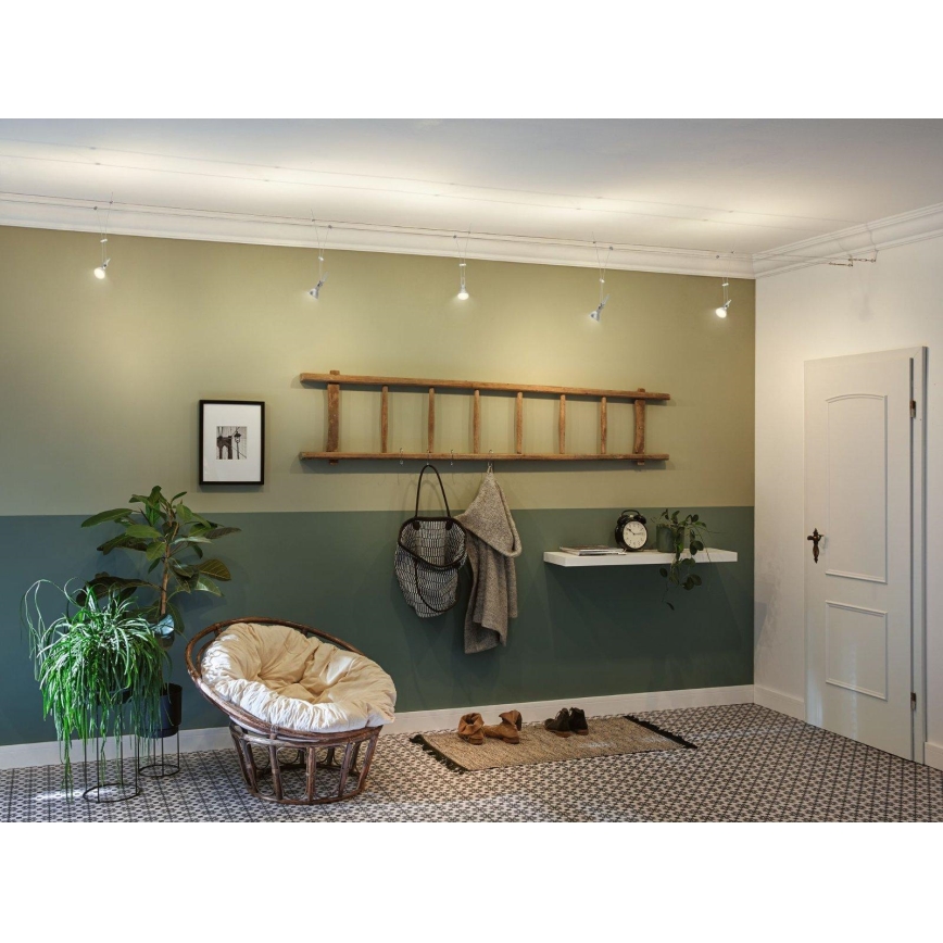 Paulmann 94487 - 1xGU5,3/50W Точковий світильник для тросової системи COMET 230В матовий хром