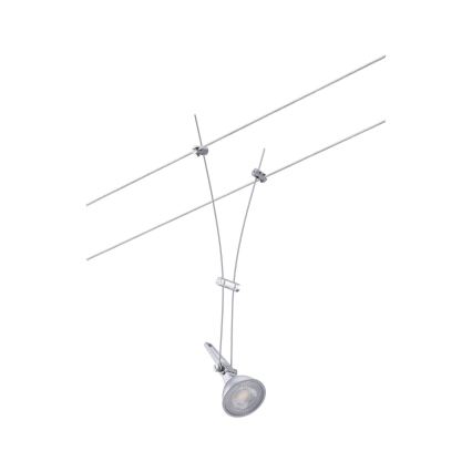 Paulmann 94487 - 1xGU5,3/50W Точковий світильник для тросової системи COMET 230В матовий хром