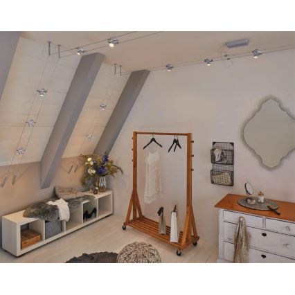 Paulmann 94490 - НАБІР 8xGU5,3/7,5W Точкове світильник для тросової системи CARDAN 230В матовий хром