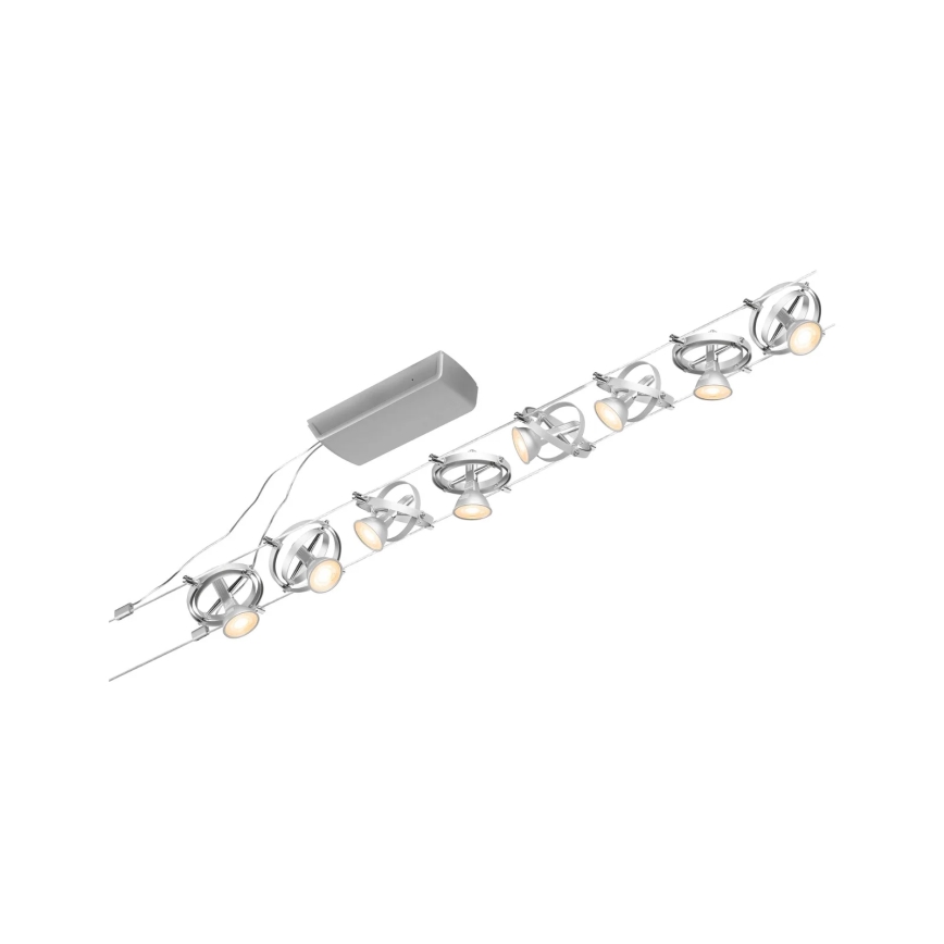 Paulmann 94490 - НАБІР 8xGU5,3/7,5W Точковий світильник для трекової системи CARDAN 230V матовий хром