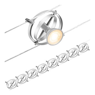 Paulmann 94490 - НАБІР 8xGU5,3/7,5W Точковий світильник для трекової системи CARDAN 230V матовий хром