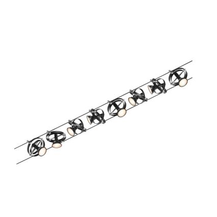 Paulmann 94494 - НАБІР 8xGU5,3/7,5W Точкове світильник для тросової системи CARDAN 230В чорний