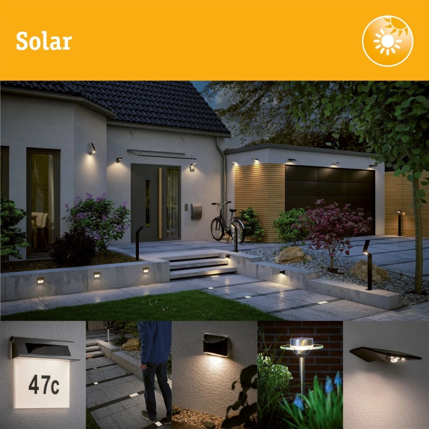 Paulmann 94578 - LED/0,1W IP67 Встроенный светильник на солнечной батарее DOMENIC 230V