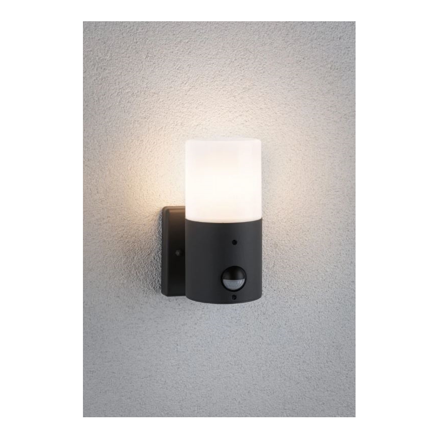 Paulmann 94648 - 1xE27/15W IP44 Вуличний настінний світильник з датчиком TUBS 230V