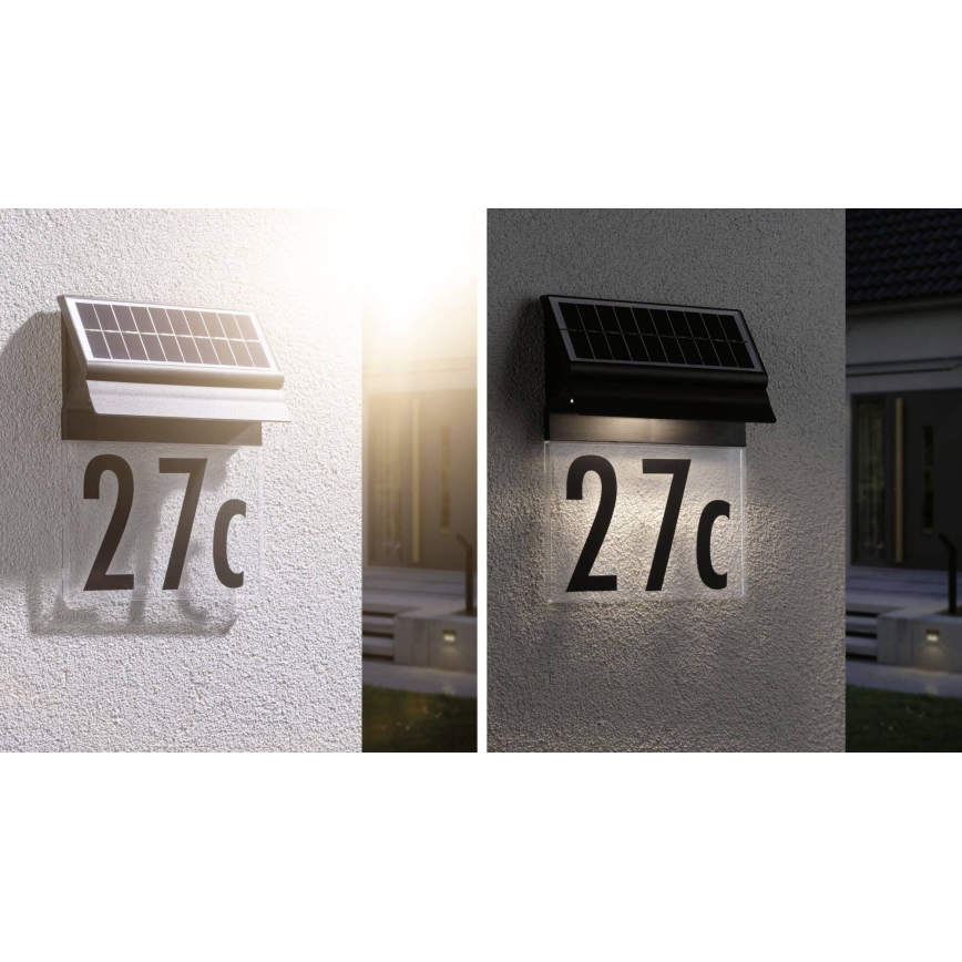 Paulmann 94694 - LED/0,2W IP44 Номер будинку з підсвіткою на сонячній батареї NEDA 3,7V 1800 mAh