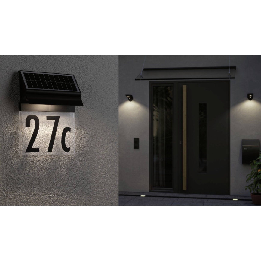 Paulmann 94694 - LED/0,2W IP44 Номер дома с подсветкой на солнечной батарее NEDA 3,7V 1800 mAh