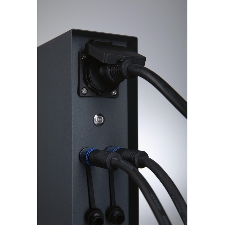 Paulmann 94701 - Уличная розеточная колонна с датчиком освещенности RIO 2Z SCHUKO 230V IP44