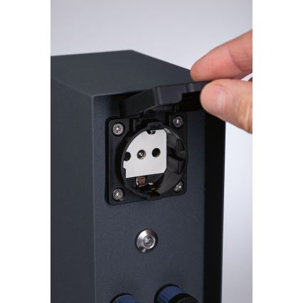 Paulmann 94701 - Уличная розеточная колонна с датчиком освещенности RIO 2Z SCHUKO 230V IP44