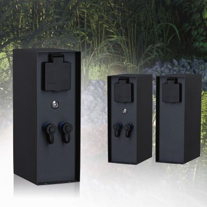 Paulmann 94701 - Уличная розеточная колонна с датчиком освещенности RIO 2Z SCHUKO 230V IP44