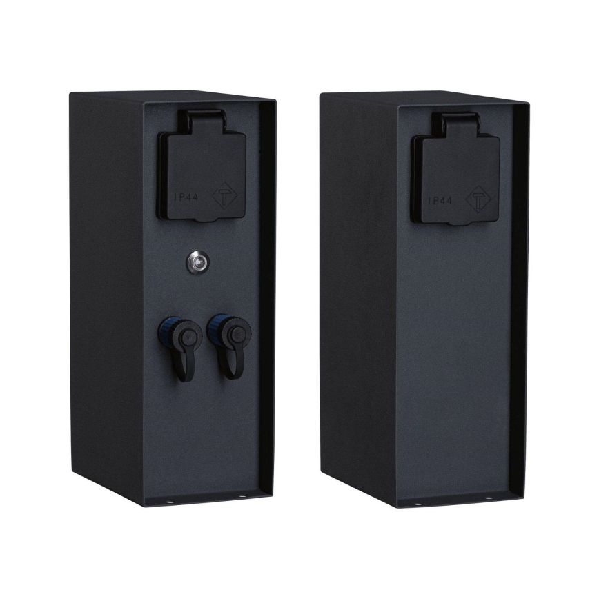 Paulmann 94701 - Уличная розеточная колонна с датчиком освещенности RIO 2Z SCHUKO 230V IP44