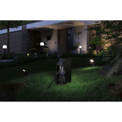 Paulmann 94701 -Вулична розеткова колона з датчиком освітленості RIO 2Z SCHUKO 230V IP44