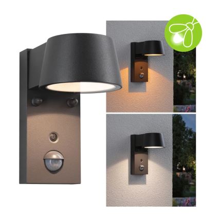 Paulmann 94714 - LED/6W IP44 Уличный настенный светильник с датчиком CAPERA 230V 2200/3000K