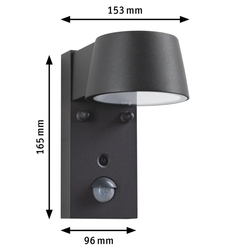 Paulmann 94714 - LED/6W IP44 Уличный настенный светильник с датчиком CAPERA 230V 2200/3000K