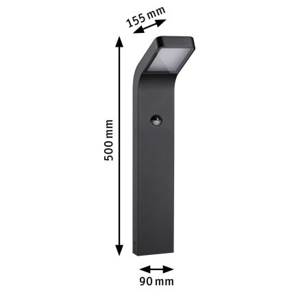Paulmann 94747 - LED/7,5W IP44 Уличная лампа с датчиком KULMA 230V