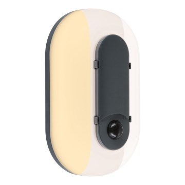 Paulmann 94958 - LED/18,5W IP65 Регульований зовнішній настінний світильник із датчиком руху та сутінків ELUNOR 230V 2200/3000/4000K антрацит