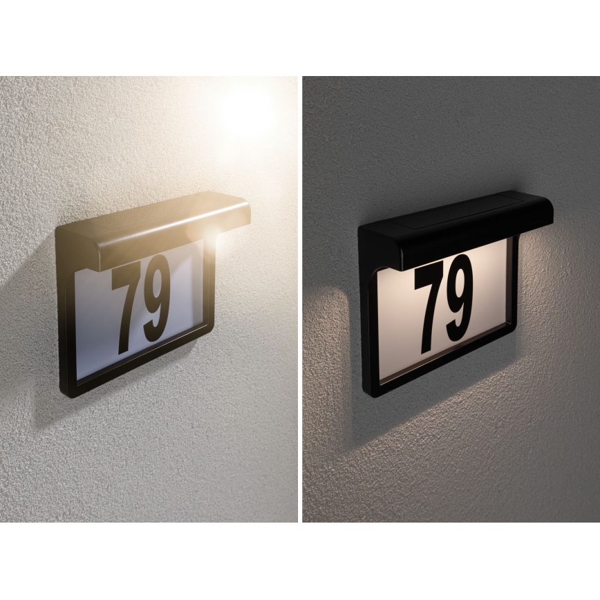 Paulmann 95388 - LED/0,05W IP44 Номер будинку на сонячній батареї з датчиком DAYTON 4,8V