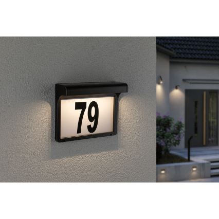 Paulmann 95388 - LED/0,05 Вт IP44 Сонячний номер будинку з датчиком DAYTON 1,2В 600 мАг