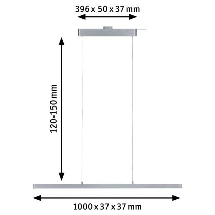 Paulmann 95578 - LED/40W Подвесная люстра с регулированием яркости URAIL LENTO 230V 2700-6500K