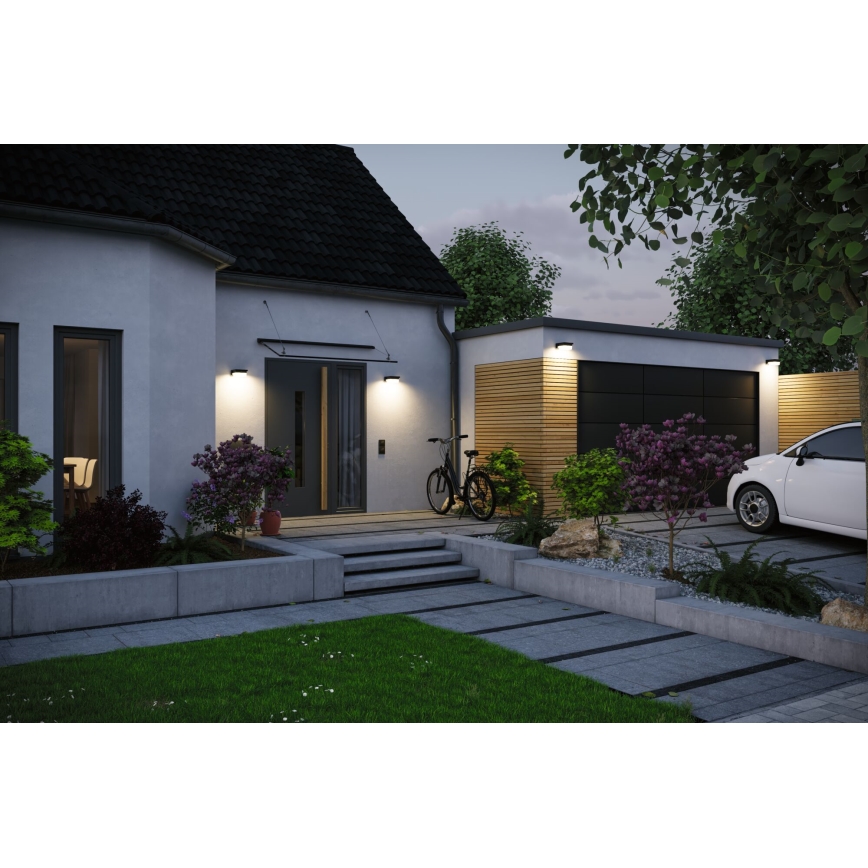 Paulmann 95748 - LED/2,3W IP44 Сонячний настінний світильник з датчиком ISLEEN 3,7/230V 4000 mAh чорний