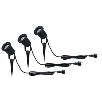 Paulmann 98897 - НАБІР 3xLED GU10/3,5W IP65 Вулична лампа 230V