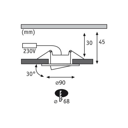Paulmann 99933 - НАБОР 3x LED/5,2W IP65 Встроенный светильник для ванной комнаты с регулированием яркости 230V