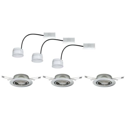 Paulmann - TIP 3974 - Набор 3x встраиваемых светильника COIN 230V LED/4,9W