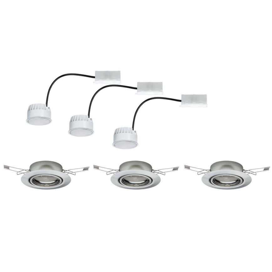 Paulmann - TIP 3974 - Набор 3x встраиваемых светильника COIN 230V LED/4,9W