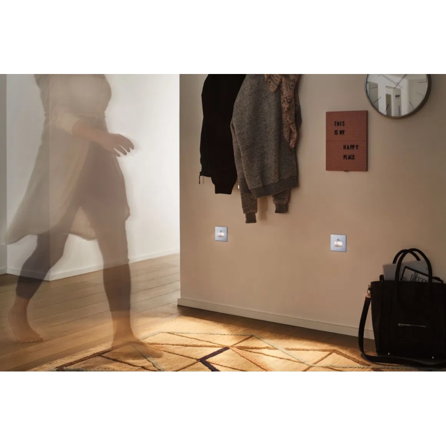 Paulmann  93134 - LED/1,2W Лестничный светильник с датчиком EDGE 230V матовый хром