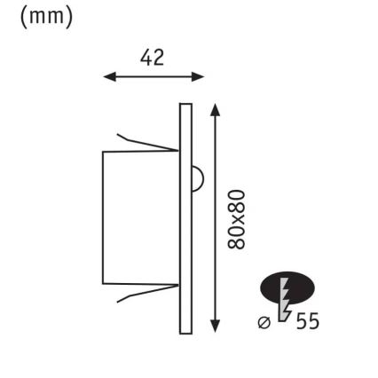 Paulmann  93135 - LED/1,2W Сходовий світильник з датчиком EDGE 230V чорний