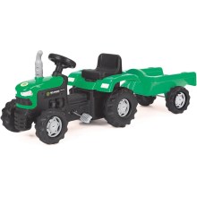 Педальный трактор с прицепом черный/зеленый