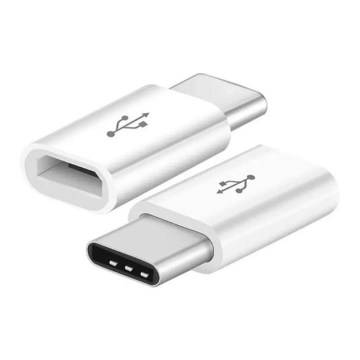 Переходник Micro USB - Type C белый