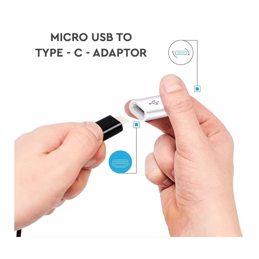 Переходник Micro USB - Type C белый