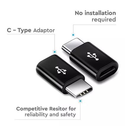 Переходник Micro USB - Type C черный