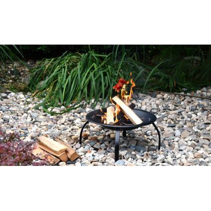 Переносне гриль-вогнище з решіткою чорний