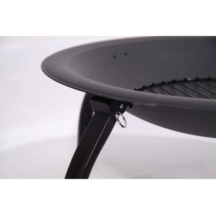 Переносне гриль-вогнище з решіткою чорний