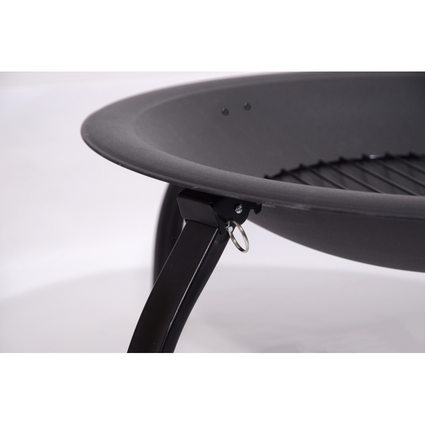 Переносне гриль-вогнище з решіткою чорний