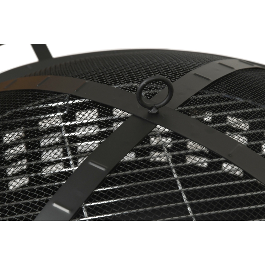 Переносний гриль на дрова з решіткою чорний