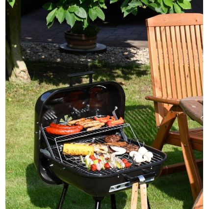 Переносний гриль на вугіллі чорний