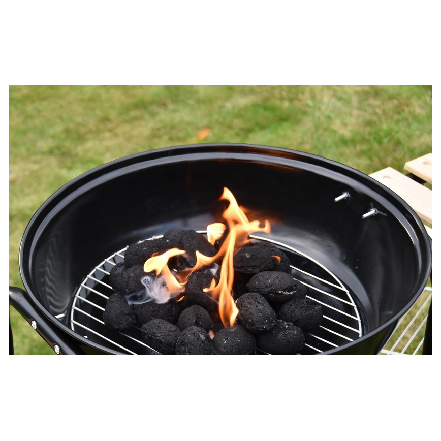 Переносний гриль на вугілля чорний/дерево