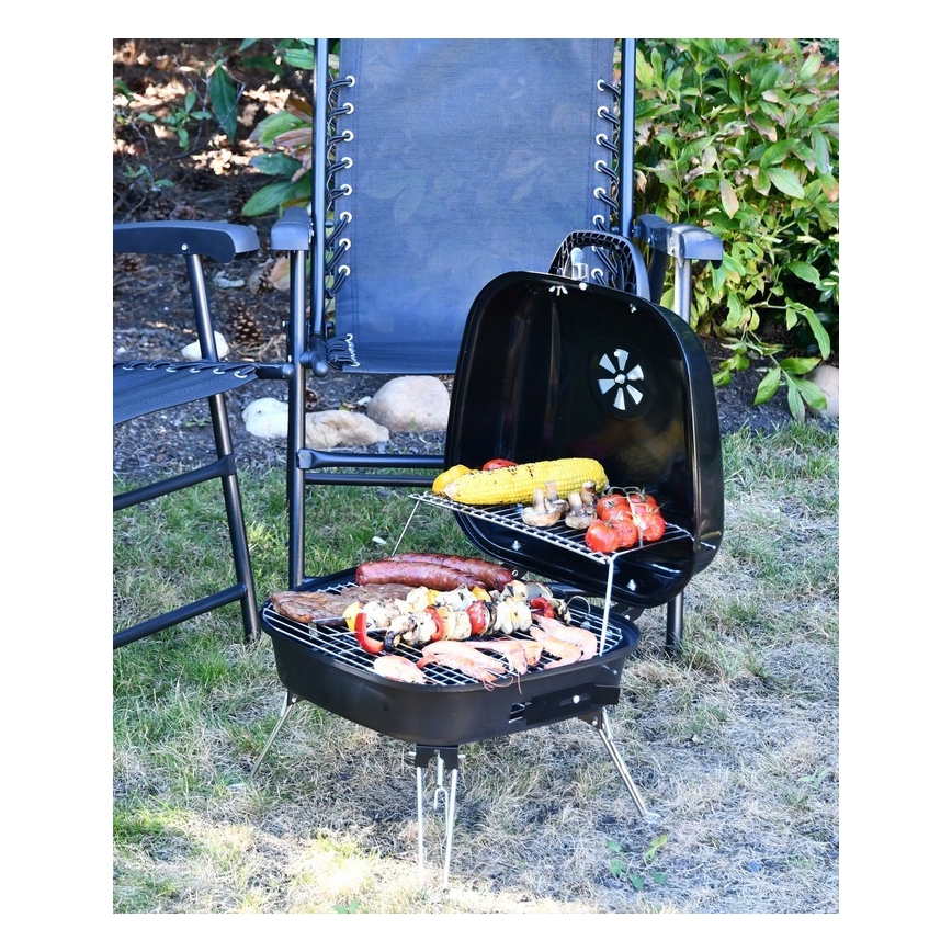 Переносний гриль на вугілля чорний