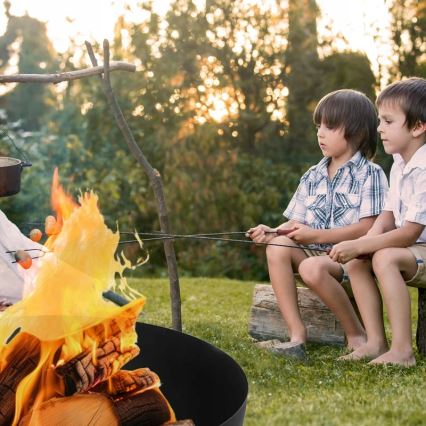 Переносное кострище для дров 57x30 см — чёрное