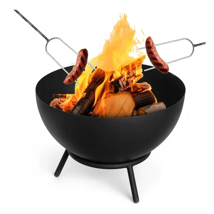 Переносное кострище для дров 57x30 см — чёрное