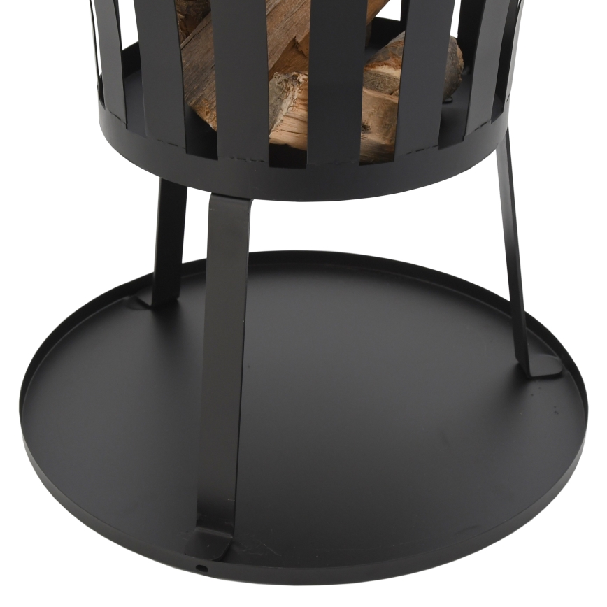 Переносной гриль на дровах с решеткой черный