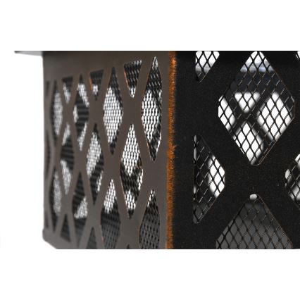 Переносной гриль на дровах с решеткой черный/патина