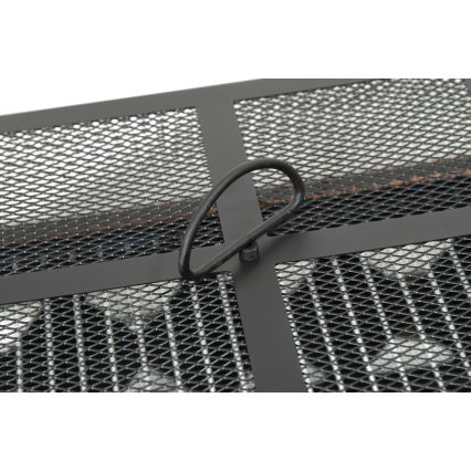 Переносной гриль на дровах с решеткой черный/патина