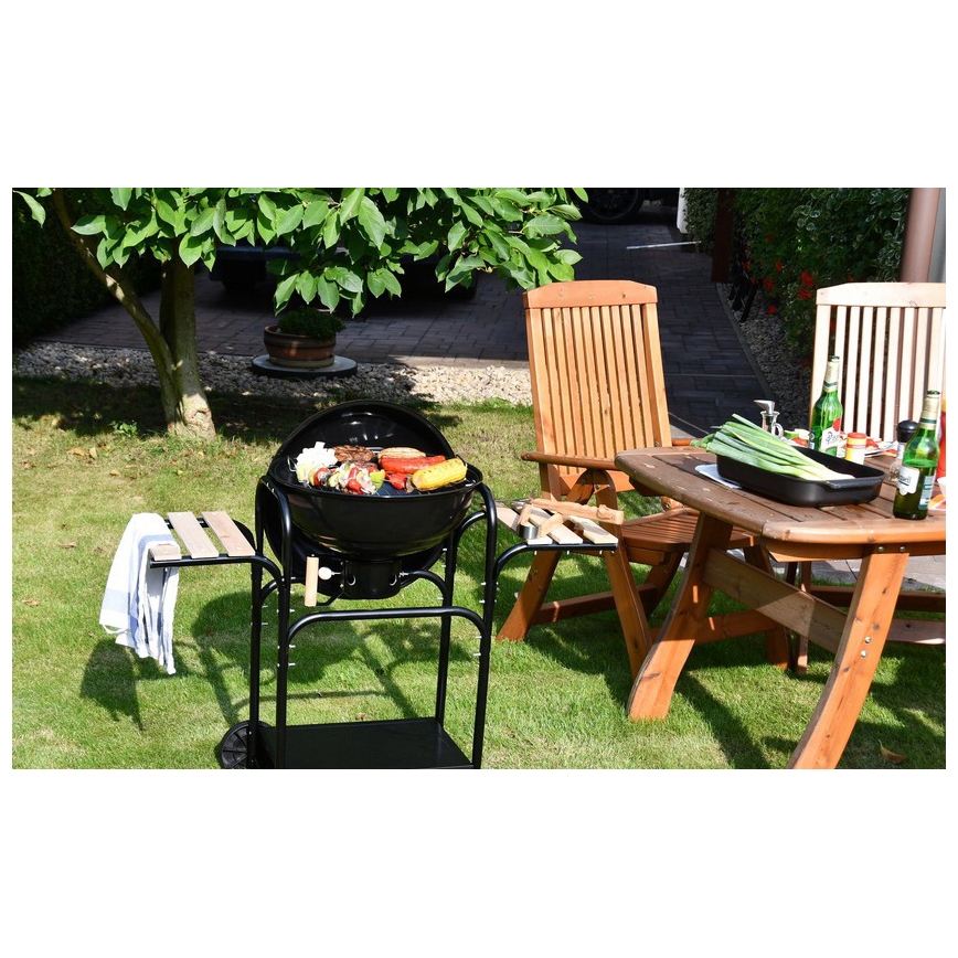 Переносной гриль на углях черный/дерево