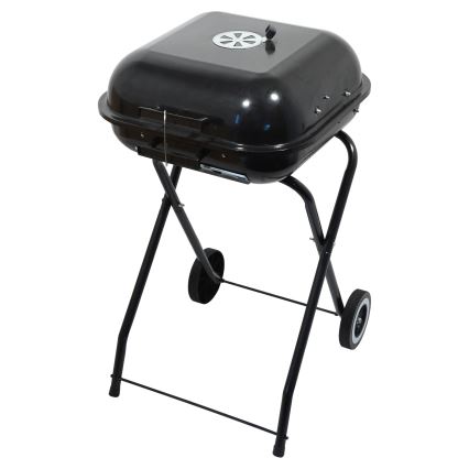 Переносной гриль на углях черный