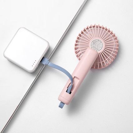 Перезаряджуваний кишеньковий вентилятор 5W/5V, 1200 mAh, рожевий