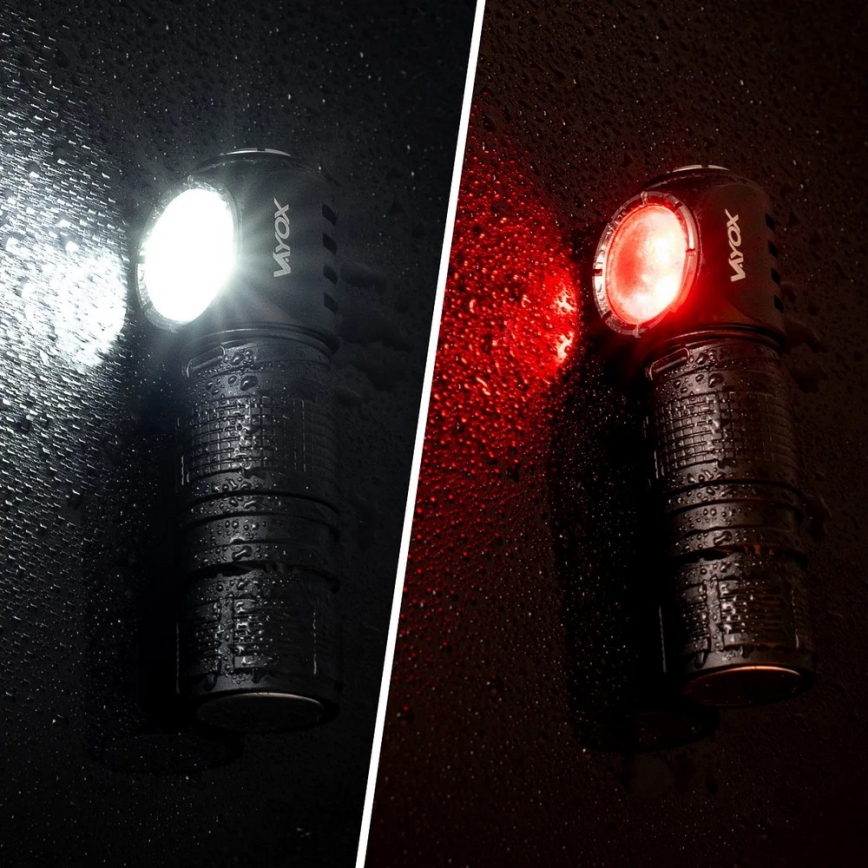 LED перезаряжаемый налобный фонарь с регулировкой яркости и красным светом, 3 в 1 LED/10W/5V IP66 500 lm 800 mAh