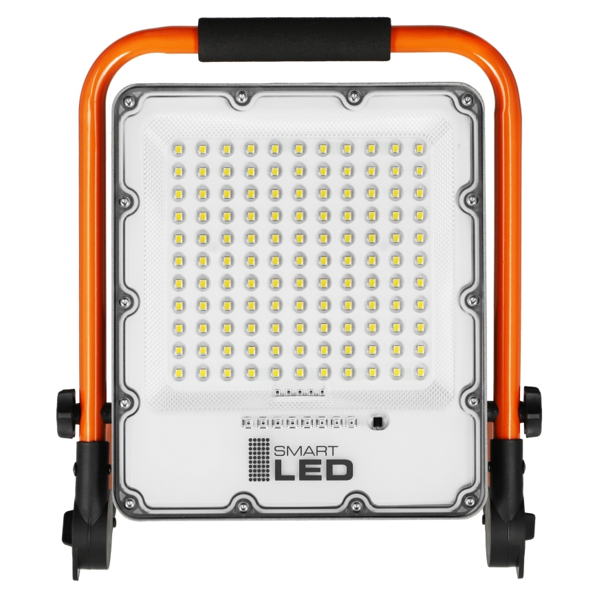 Перезаряжаемый LED‑прожектор со штативом, 50 Вт, 3,2 В, 4500 К, аккумулятор 5000 мА·ч, IP65, оранжевый